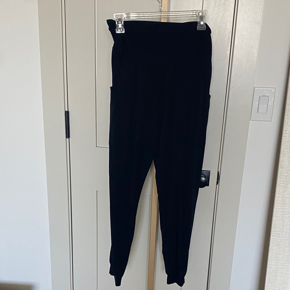 Commando Black Fabric Joggers